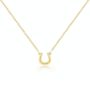 14k Yellow Gold Lucky Horseshoe Diamond Necklace Cheap