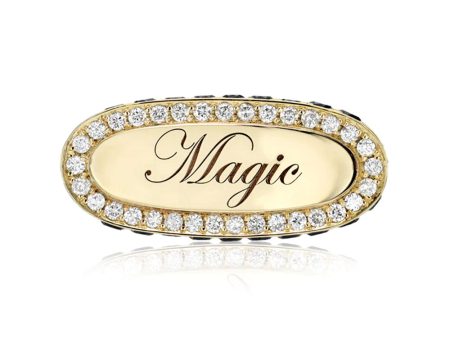 14k Yellow Gold Magic Diamond Signet Ring Sale