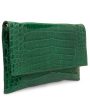 Sofia Caiman Clutch in Emerald Fashion