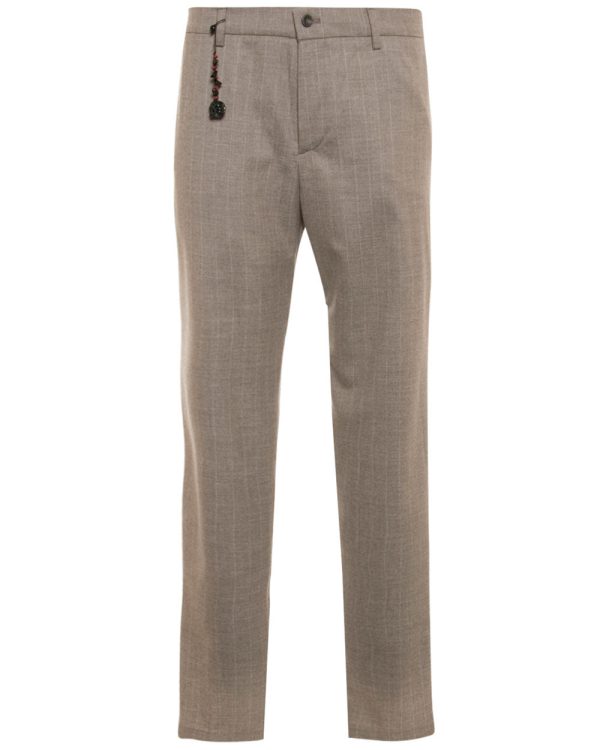 Beige Stripe Cashmere Trouser Online