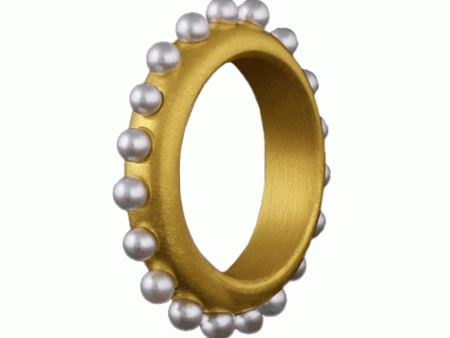 22k Yellow Gold Pearl Spine Band Cheap