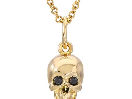 14k Yellow Gold Diamond Eye Baby Skull Pendant Fashion