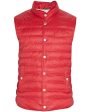 Red Quilted Nylon Snap Vest Cheap