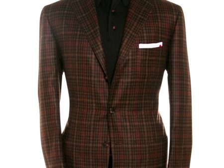 Rust and Chocolate Plaid Sportcoat For Discount