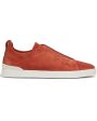 Suede Triple Stitch Sneaker in Rust For Sale