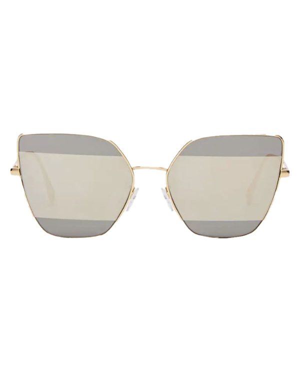 Stripes Sunglasses in Gold and Black on Sale