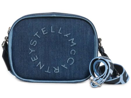 Small Logo Denim Camera Bag in Smoky Blue For Cheap