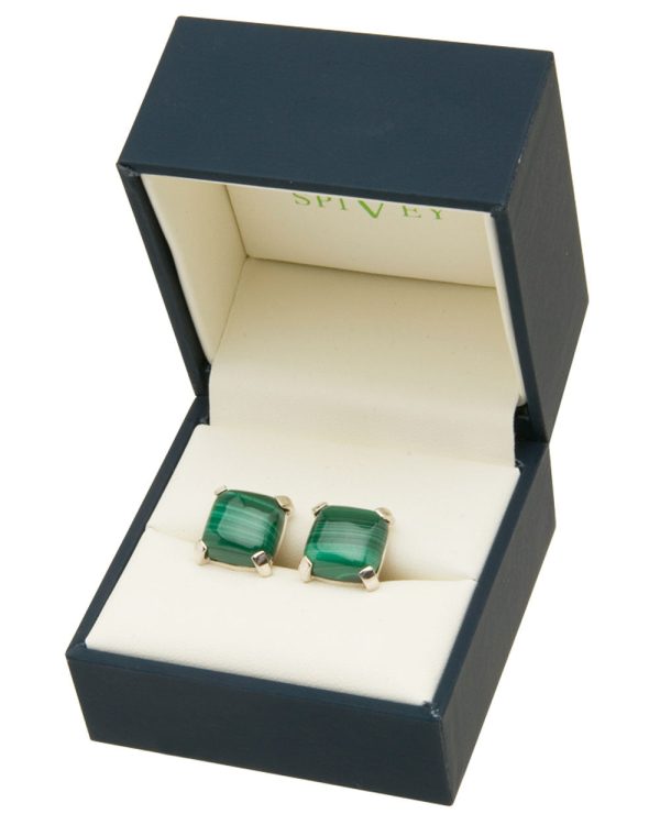 Sterling Silver Malachite Cufflinks Cheap