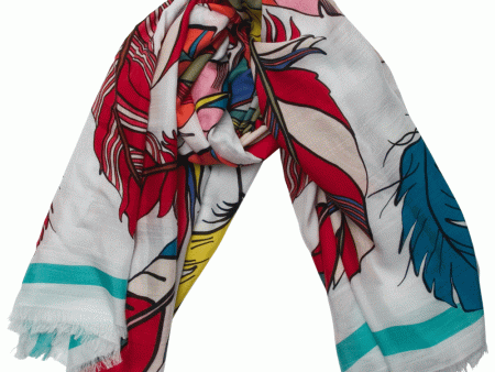 Tabacco Feather Shawl in Bianco Online now