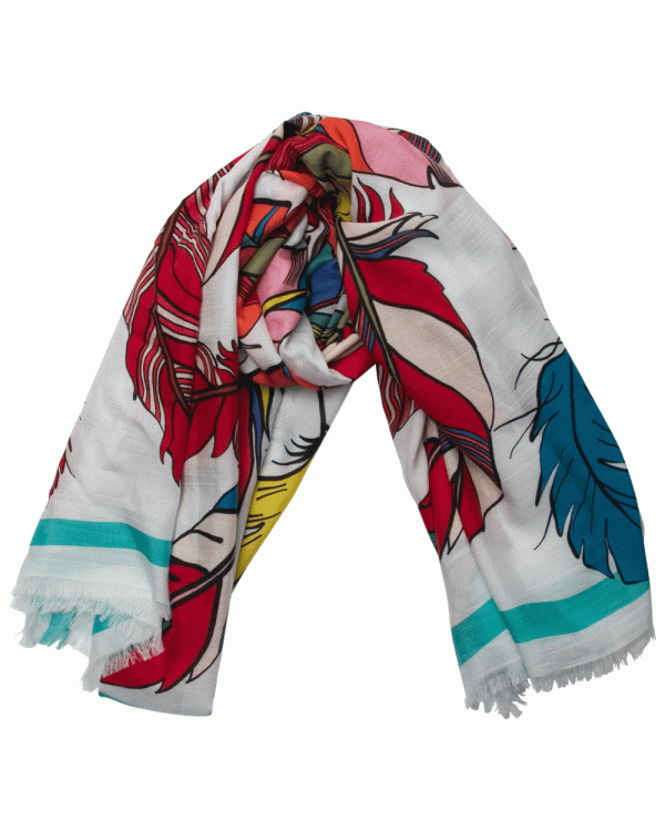 Tabacco Feather Shawl in Bianco Online now