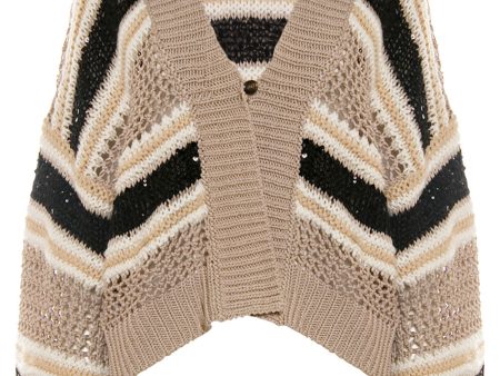 Striped Knit Cardigan For Cheap