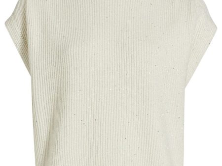 Bianco Sequin English Rib Turtleneck Sale