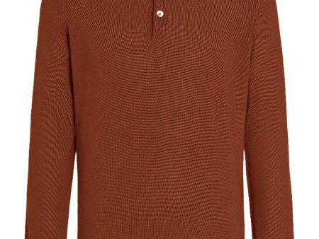 Red Casheta Long Sleeve Polo Cheap