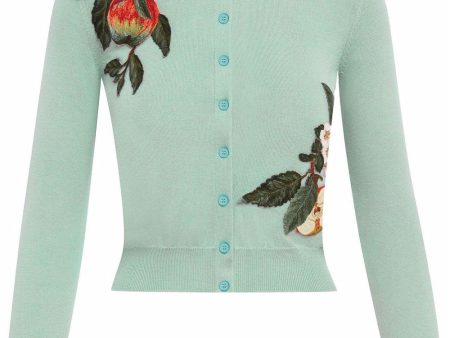 Seaglass Apple and Leaves Button Down Cardigan Cheap