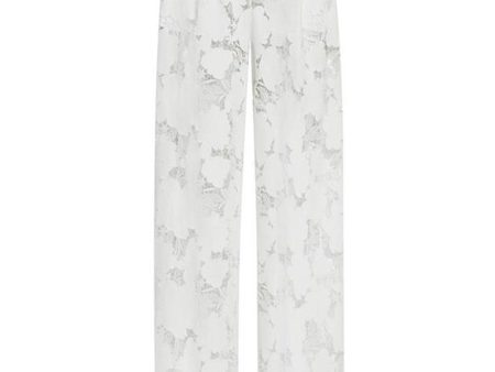 White Lace Magnolia Guipure Wide Leg Pant Online Hot Sale