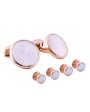 Rose Gold and Mother of Pearl Rotondo Guilloche Formal Set For Cheap