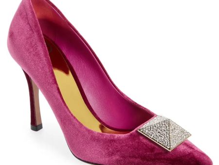 Single Stud Pump in Rose Violet on Sale