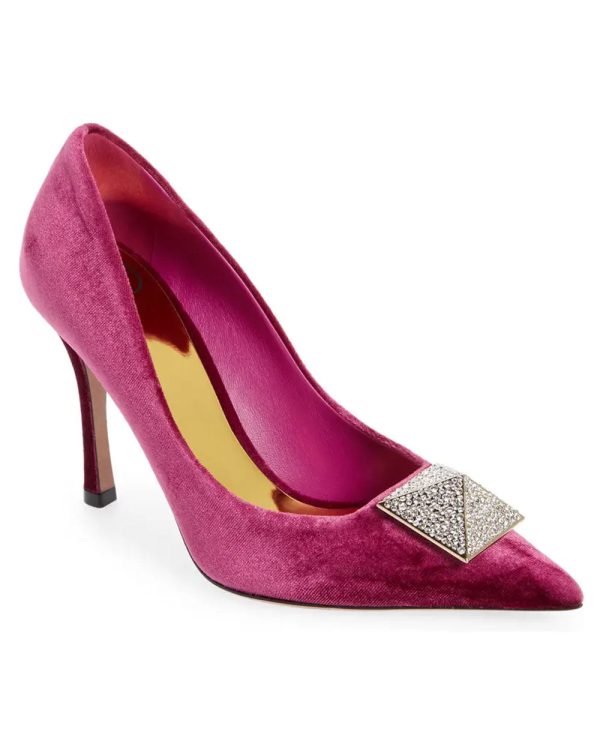 Single Stud Pump in Rose Violet on Sale