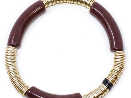 14k Gold and Mahogany Zo Stretch Bracelet Cheap