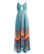 Sunshower Stripe Multi Gloria Chain Strap Pleat Maxi Dress For Discount