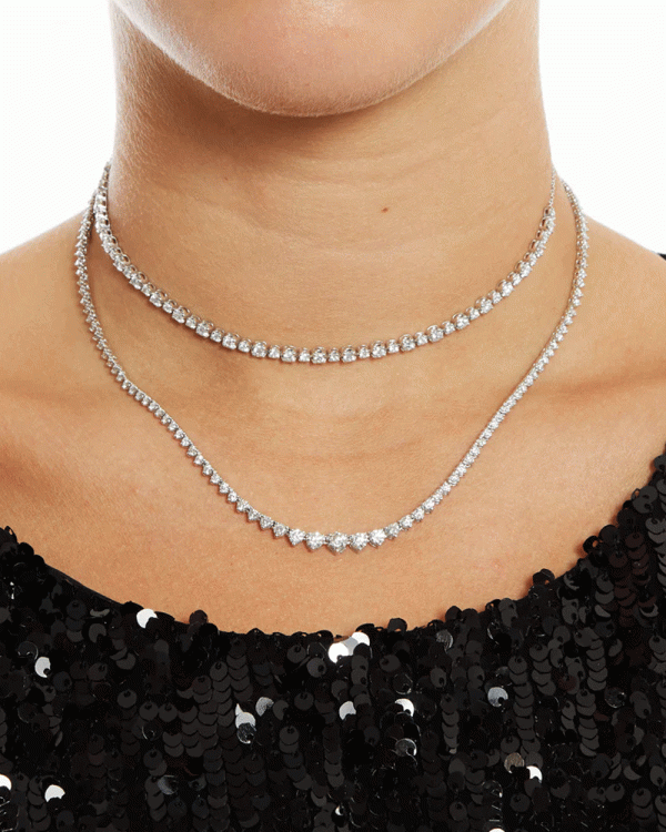 18k White Gold Jubliee Diamond Necklace Fashion