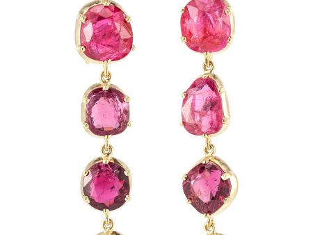 18k Gold Burmese Spinel Drop Earrings Sale