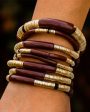 14k Gold and Mahogany Zo Stretch Bracelet Cheap