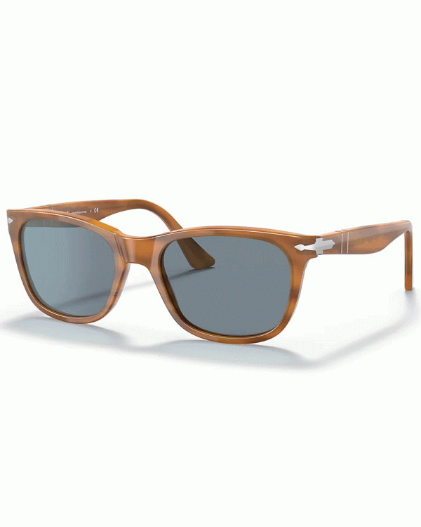 Striped Brown With Light Blue Lens Sunglasses Hot on Sale