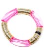 14k Gold and Rosie Pink Zo Stretch Bracelet For Discount