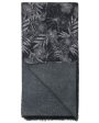 Tonal Palm Print Silk Scarf in Charcoal Sale