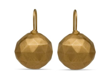 18k Hollow Yellow Gold Satin Finish Jupiter Earrings Supply