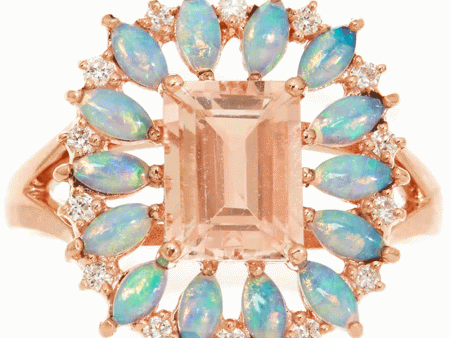 14k Rose Gold Opal and Diamond Ring Online