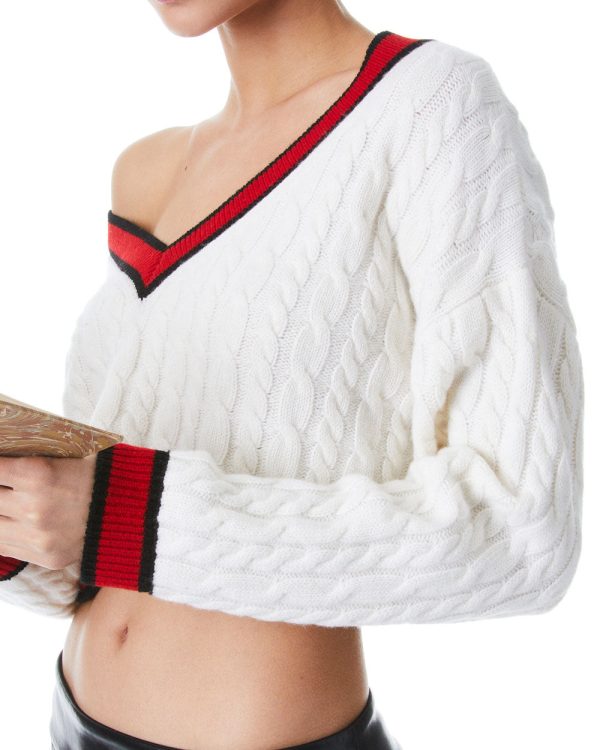 Soft White and Perfect Ruby Ayden Cropped Pullover Online