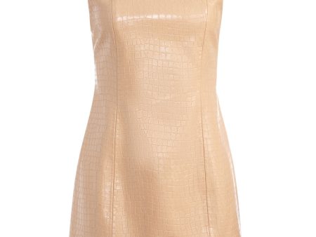 Almond Vegan Croc Daven Mini Dress For Cheap