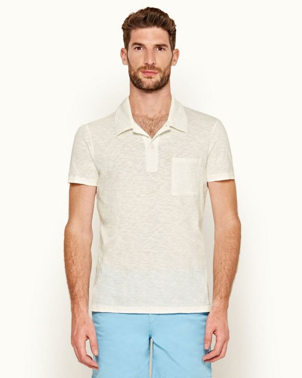 Wade Polo Shirt in White Sand Hot on Sale