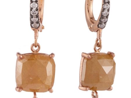 14k Rose Gold Diamond Dangle Earrings Sale