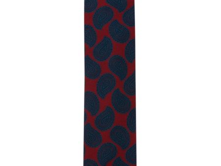 Red and Navy Paisley Tie For Cheap