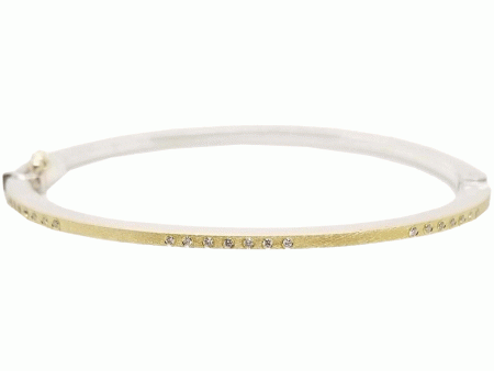 18k Yellow Gold Diamond Bangle Bracelet Discount