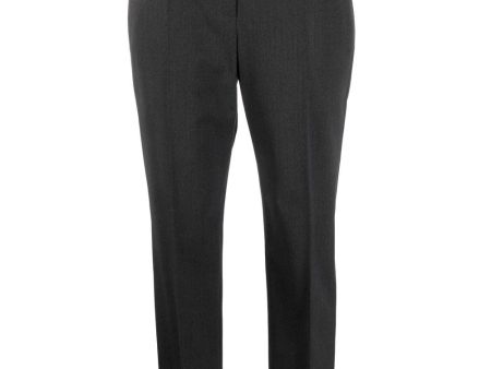 Anthracite Gabardine Pant with Triple Loop Monili Belt Hot on Sale