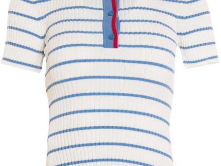 Sky Blue Stripe Brice Top For Discount