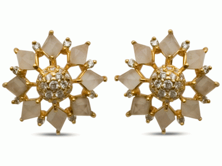 14k Yellow Gold Diamond Ella Earrings Online Sale