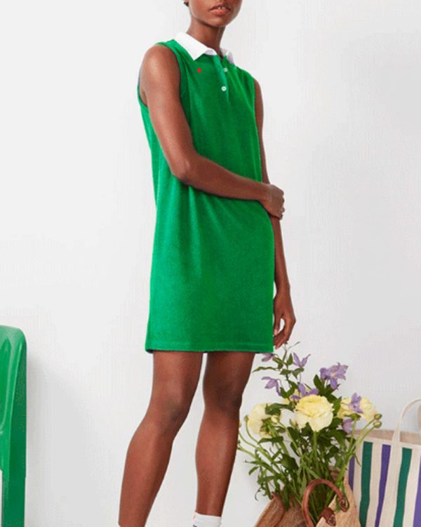 The Polo Dress in Green Terry Fashion