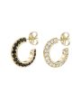 14k Yellow Gold Blade Diamond Hoop Earrings Online Sale