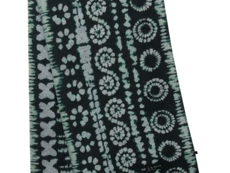 Shabori Print Silk Scarf in Hunter Green For Cheap