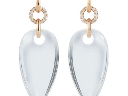 18k Rose Gold Bell Rock Crystal Pear Shaped Earrings Supply