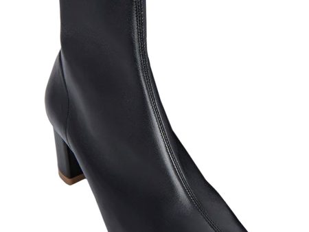 Sofia Leather Bootie in Black For Cheap