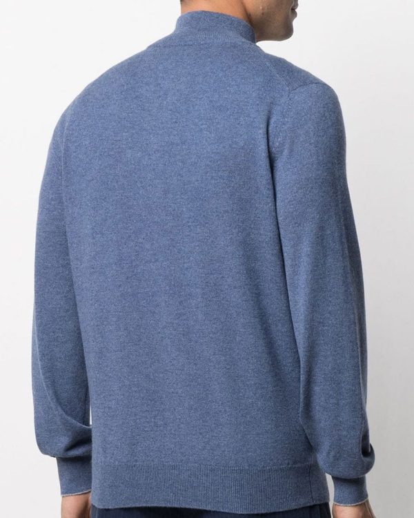 Azzurro Quarter Zip Cashmere Sweater Supply