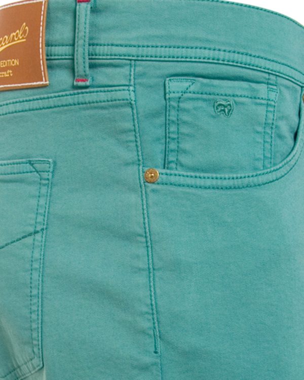 Teal Cotton and Cashmere 5 Pocket Pant Online