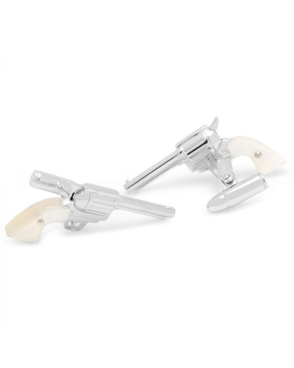 Sterling Silver and Pearl Colt 45 Cufflinks For Discount