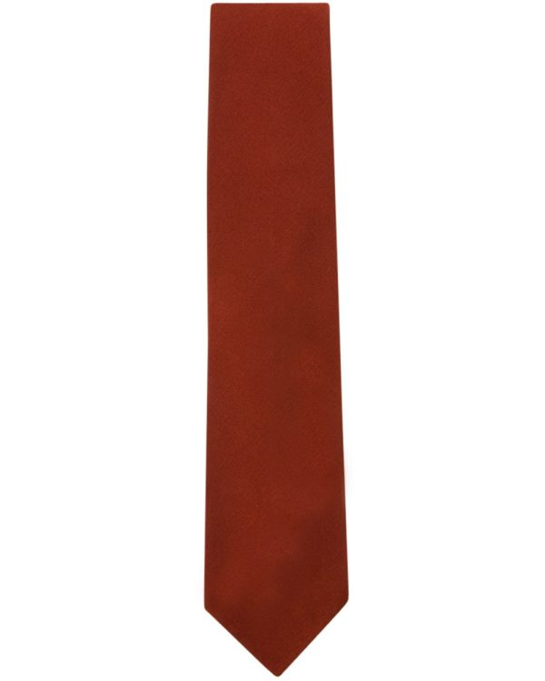 Solid Auburn Orange Silk Tie Sale